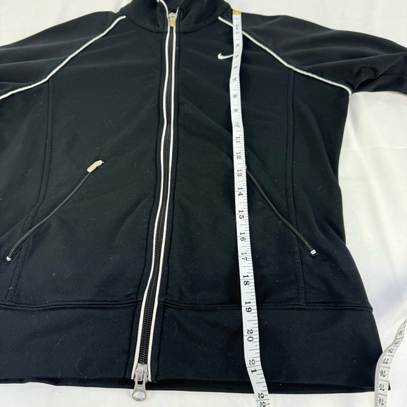 Nike Dry Fit Full Zip Track Jacket Athletic Long Sleeve XS Black and White - Picture 8 of 11